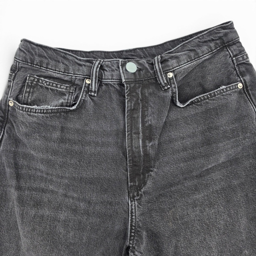 AllSaints‎ Blake Wide Leg Jeans Black W28 Grunge Y2K Raw Hem Designer Denim - Picture 5 of 7